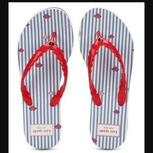 kate spade Malta Rubber Flip Flops Printed Ripe Cherry Color Sizes 8 & 10 NIB